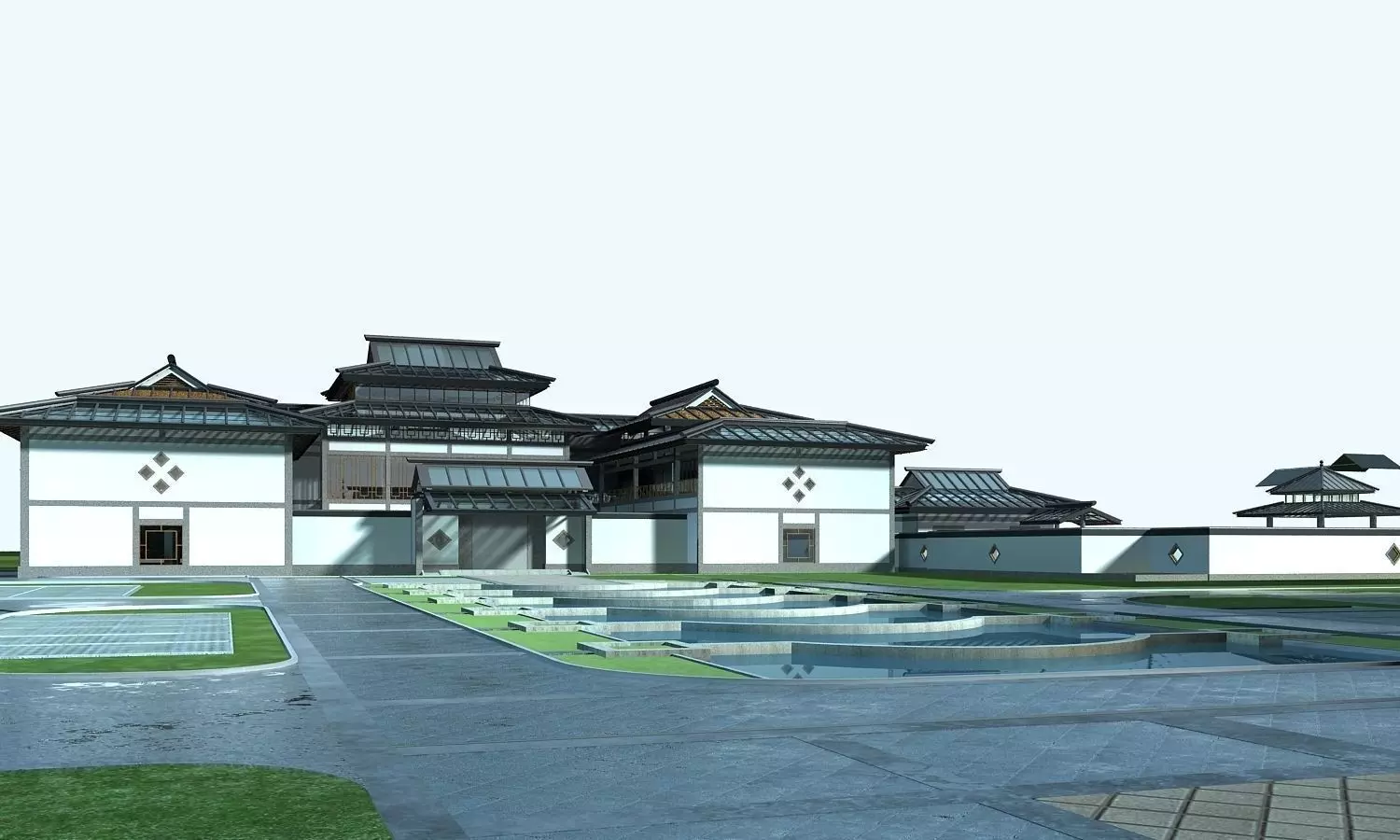 Chinese Style Architecture 3D model_0