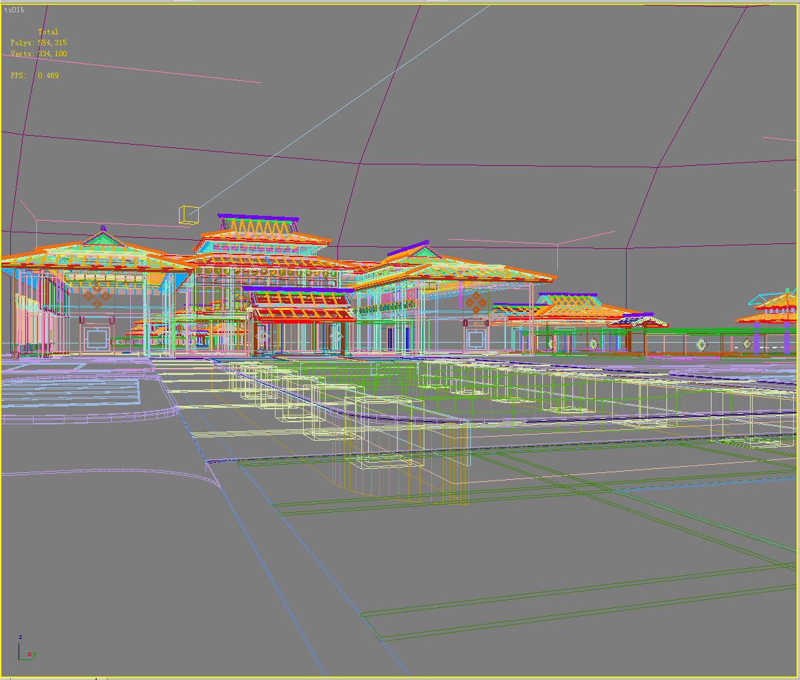 Chinese Style Architecture 3D model_1