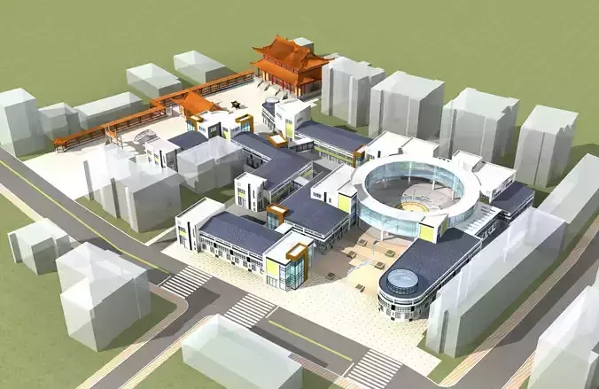 Architecture chinese shopping mall