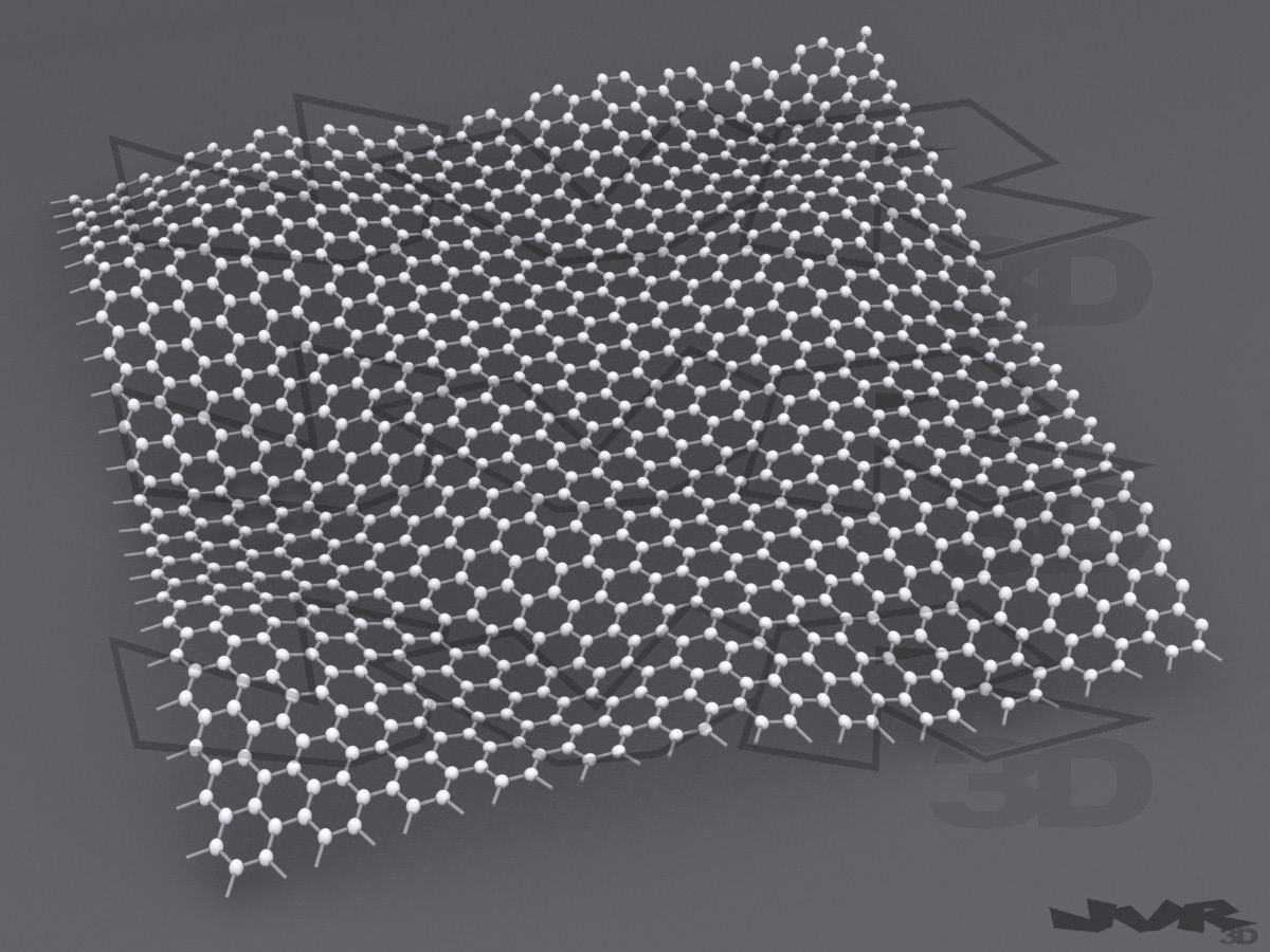 Carbon structures Graphene nanotube and fullerene tube 3D model_2