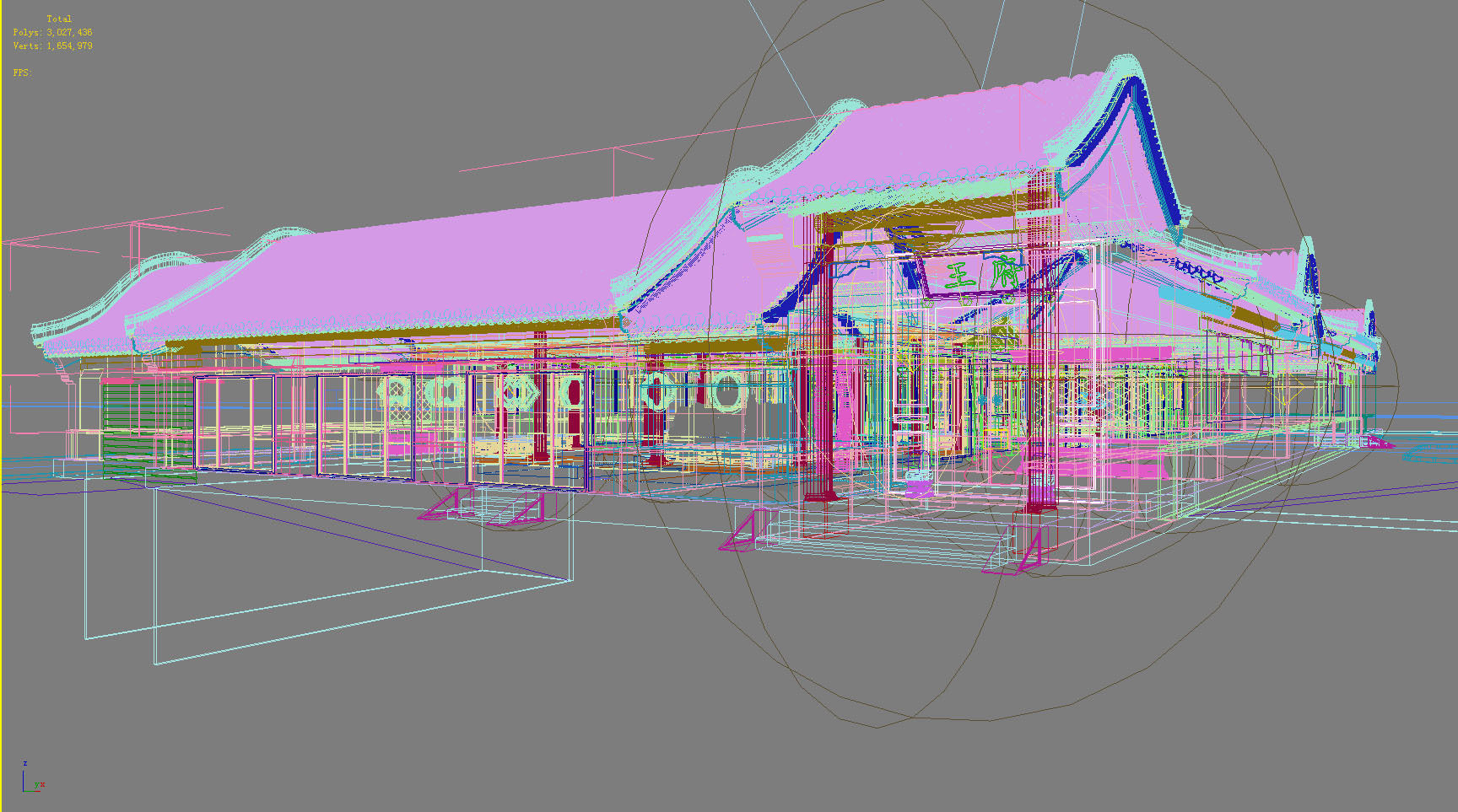 Chinese Style Architecture 3D model_1