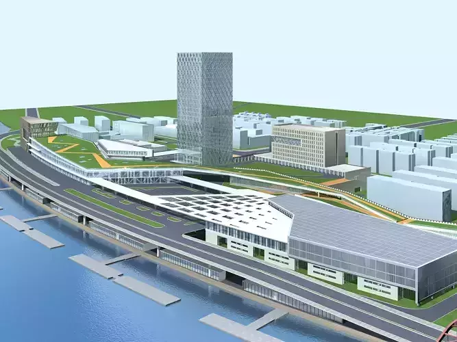 Architecture city near water