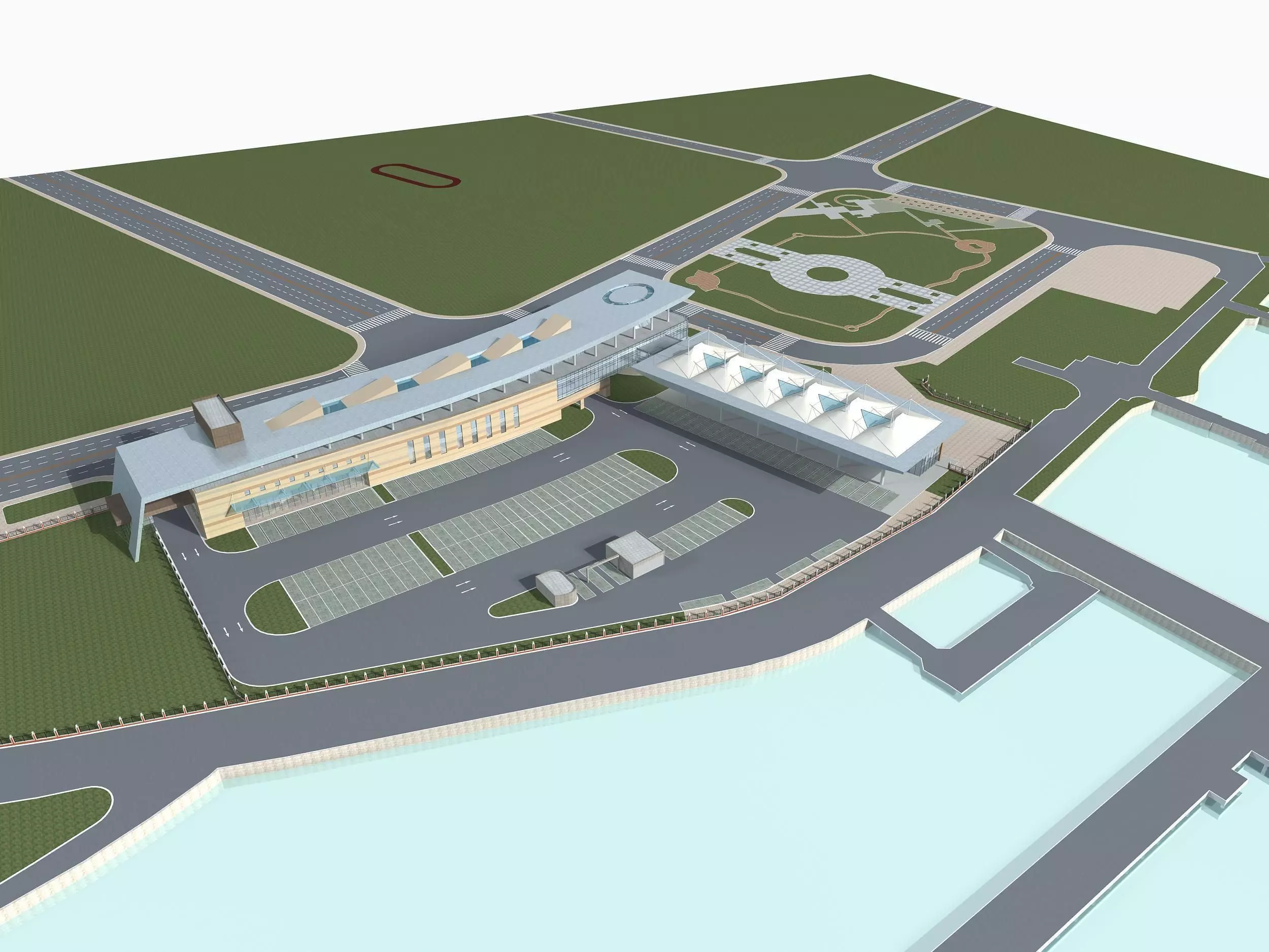 Station Building 3D model_0