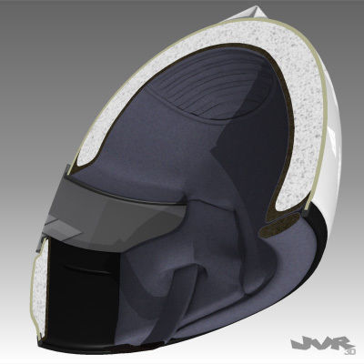Car Helmet Cutaway 3D model_3