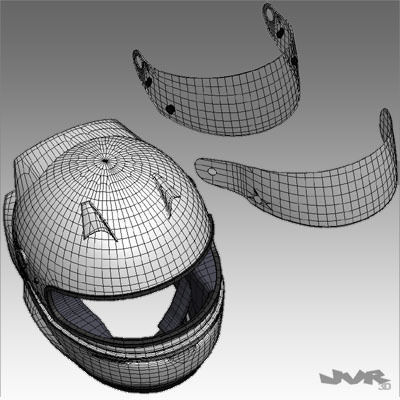 Car Helmet Cutaway 3D model_5