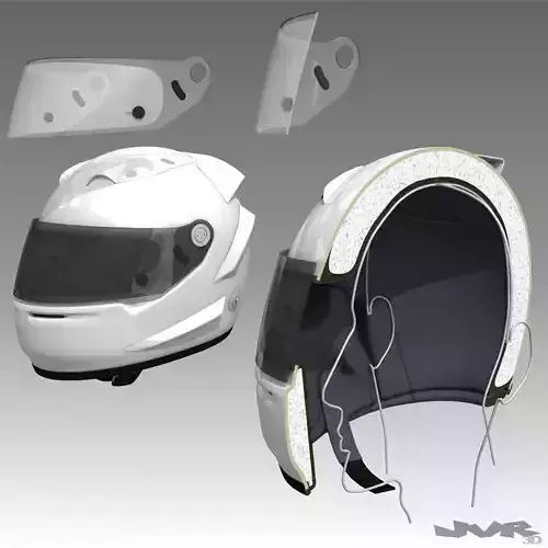 Car Helmet Cutaway 3D model