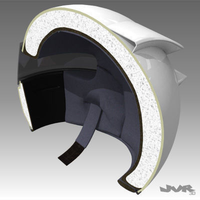 Car Helmet Cutaway 3D model_1