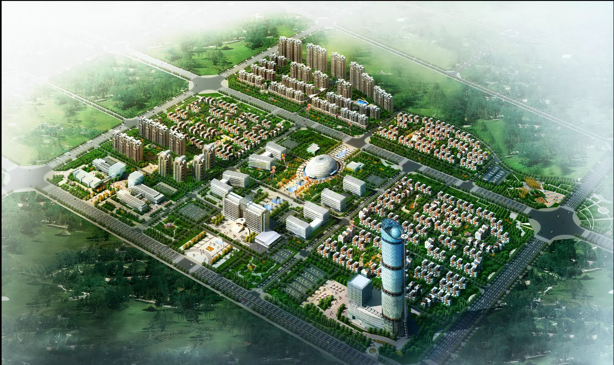 Architecture city in china 3D model_0