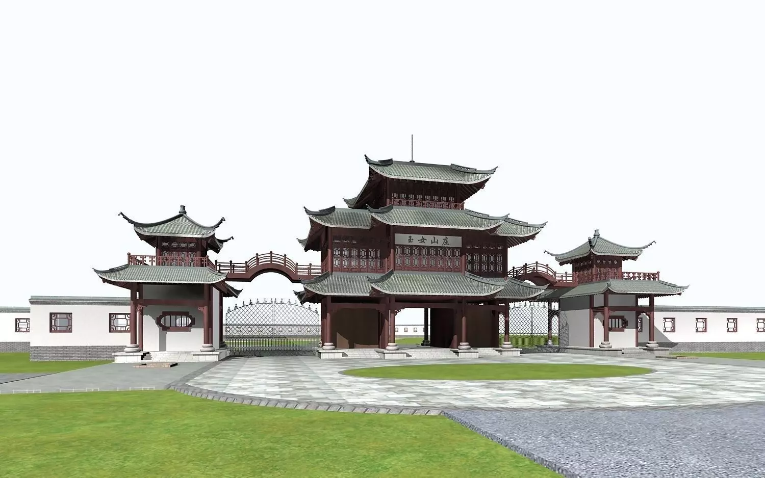 Chinese Style Architecture 3D model_0