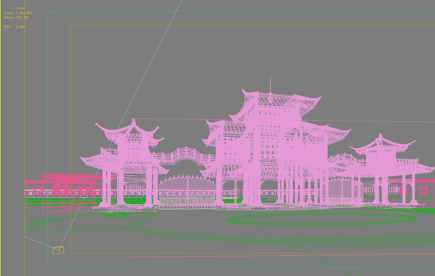 Chinese Style Architecture 3D model_2