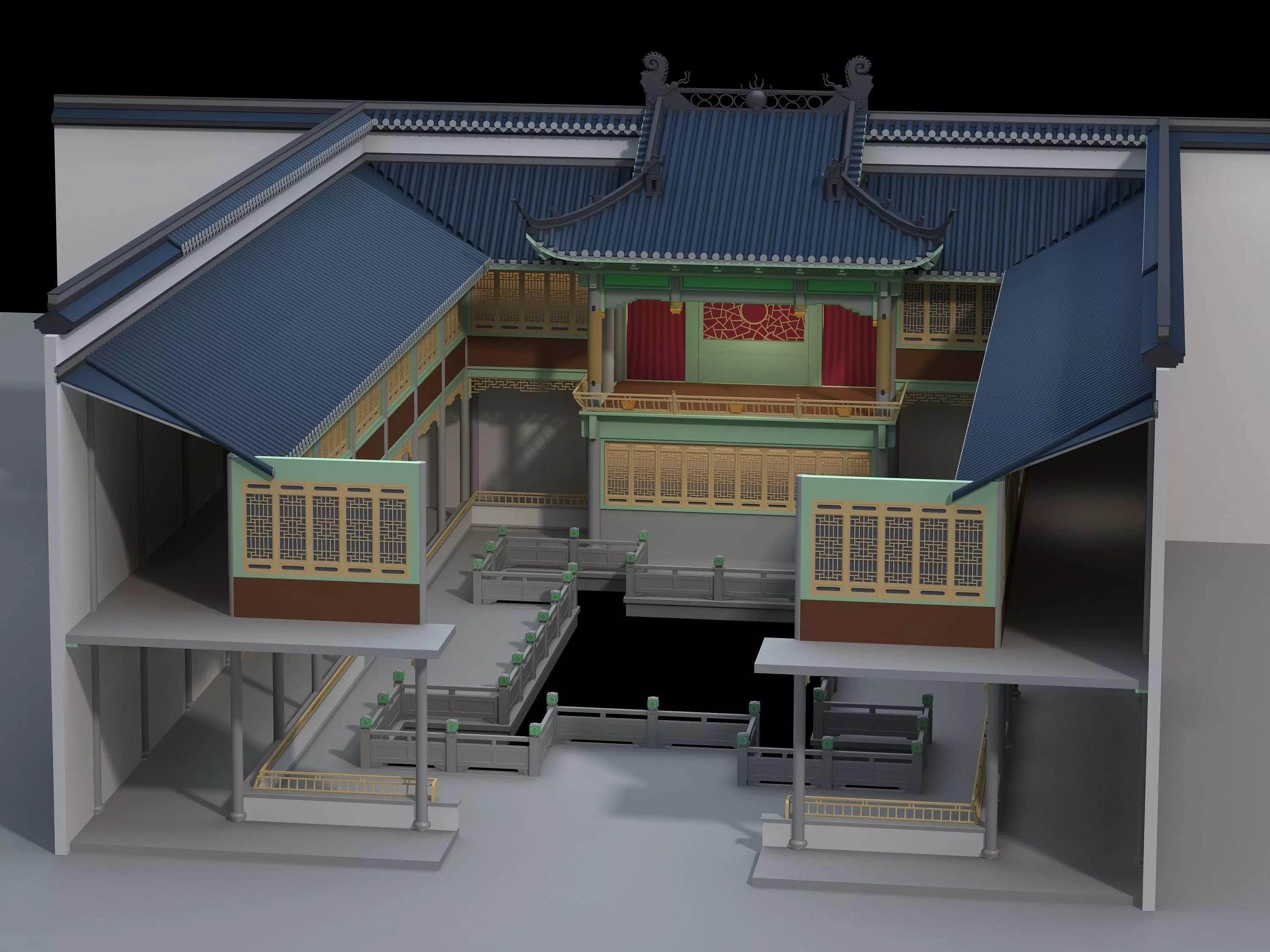 Chinese Style Architecture 3D model_0