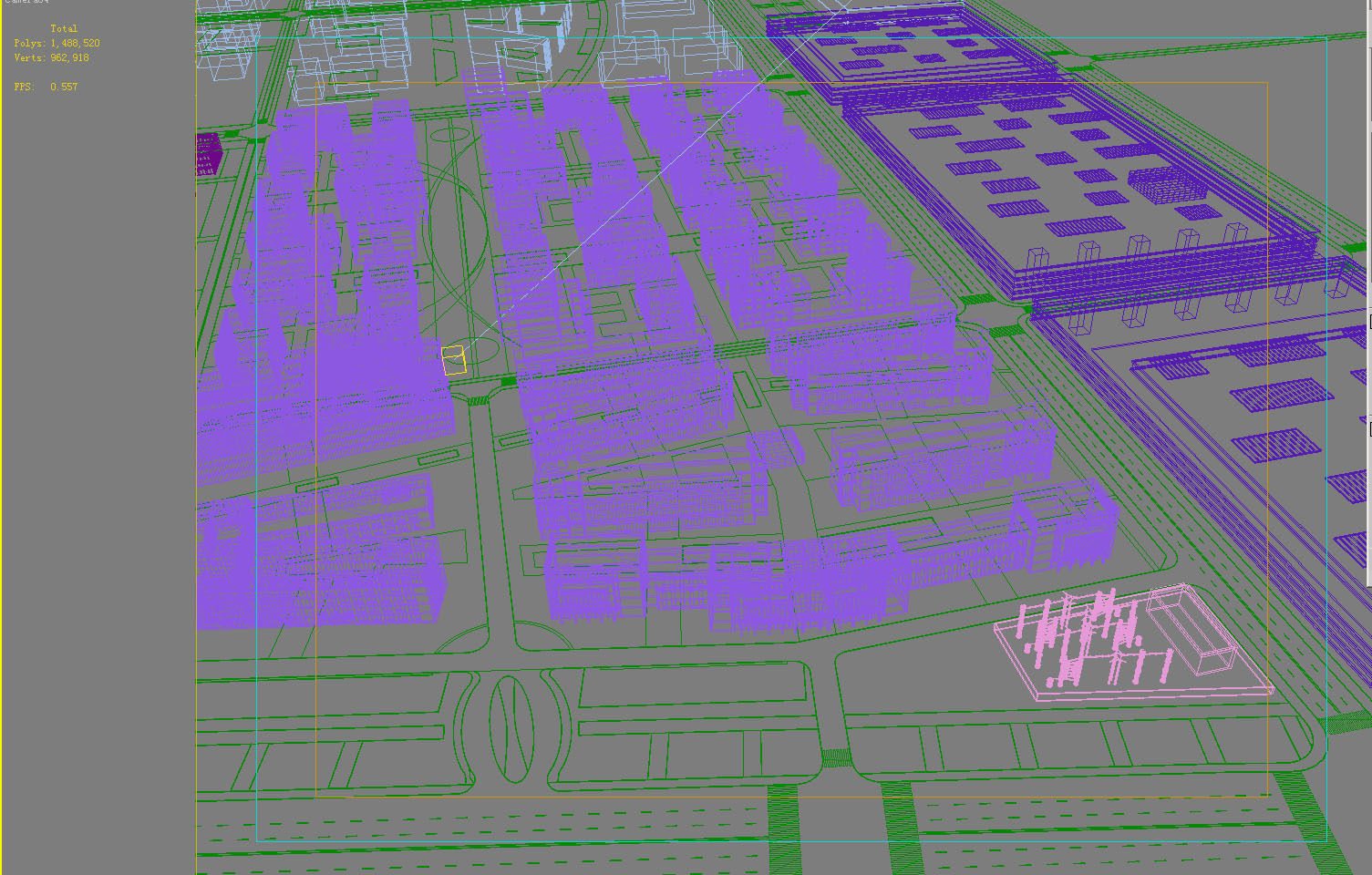 Architecture industrial complex with roofs 3D model_1