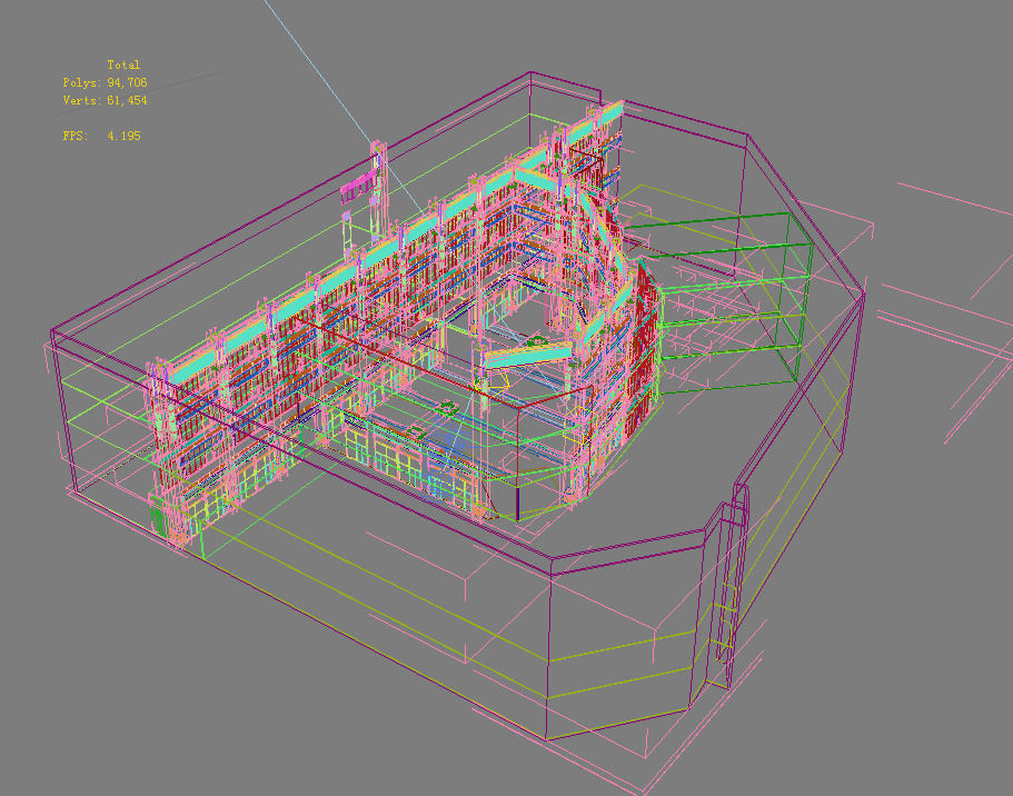 Architecture interior of building 3D model_2