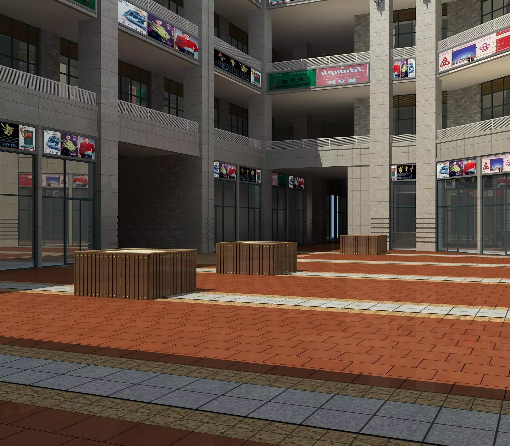 Architecture interior of building 3D model_0