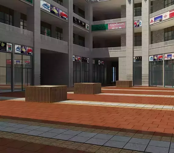 Architecture interior of building 3D model