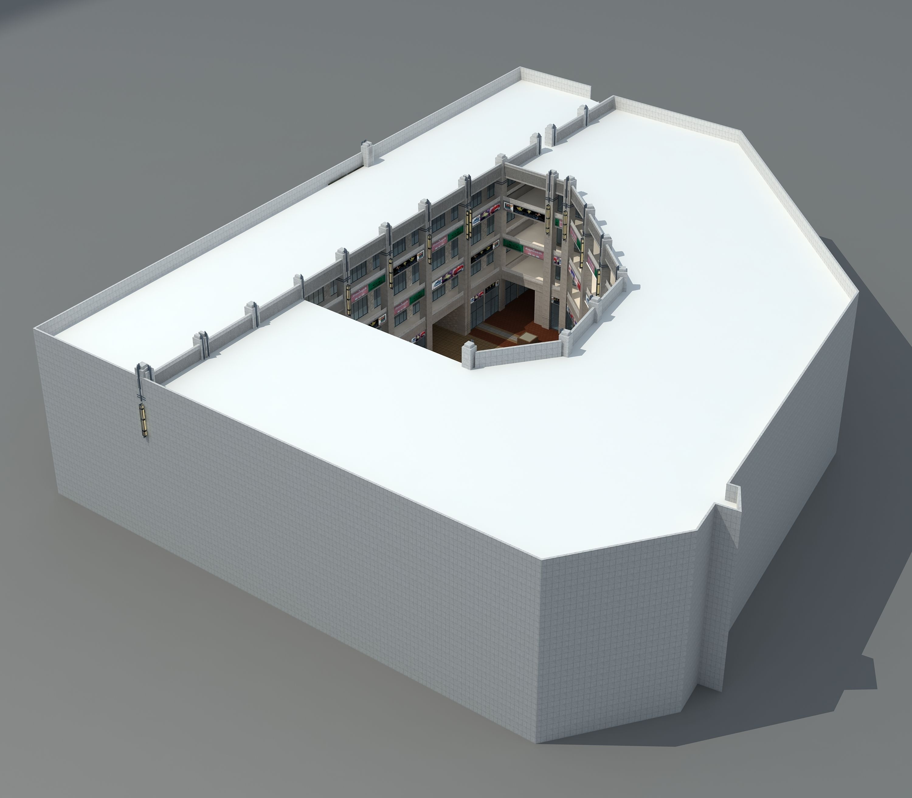 Architecture interior of building 3D model_1