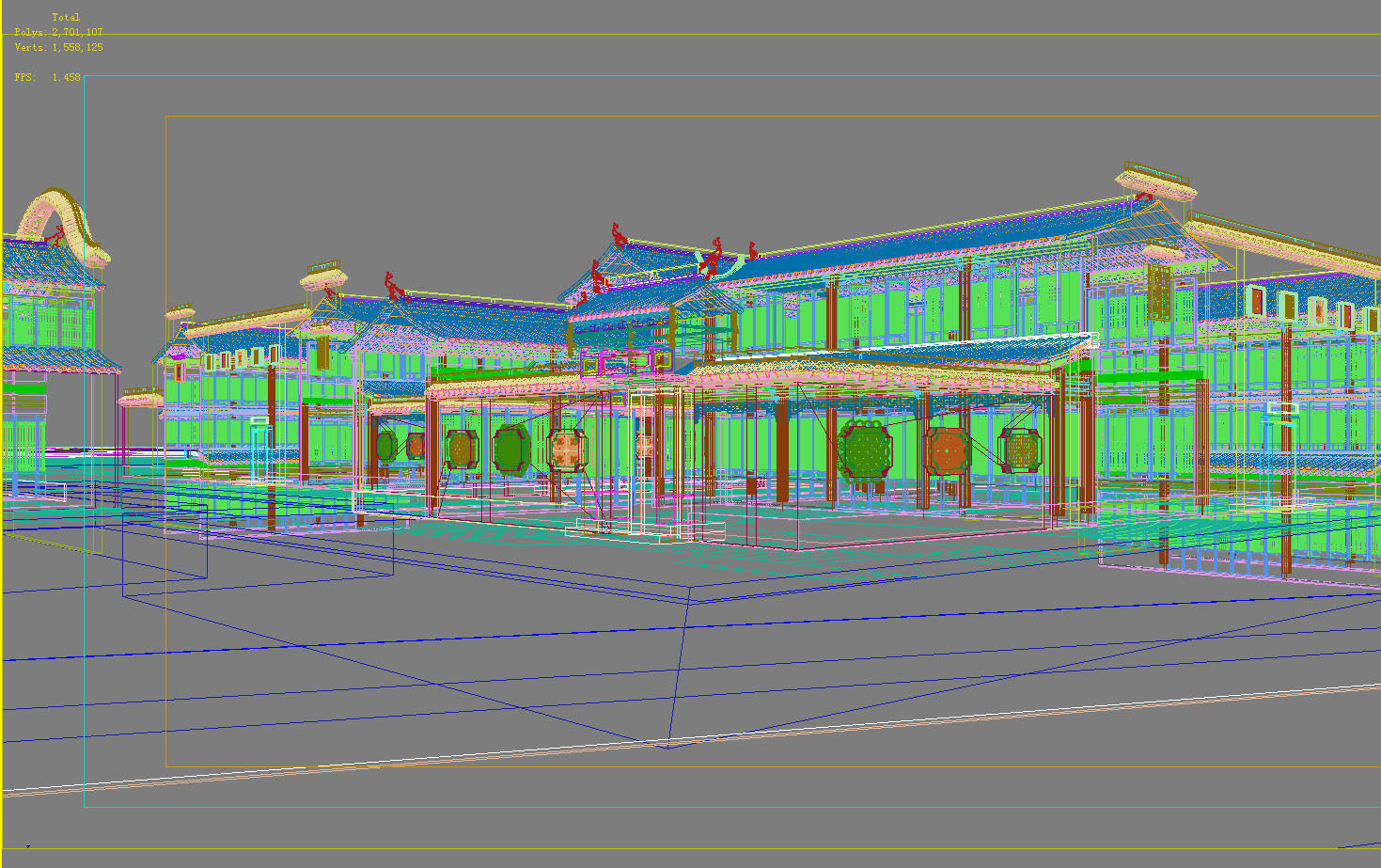 Chinese Style Architecture 3D model_2