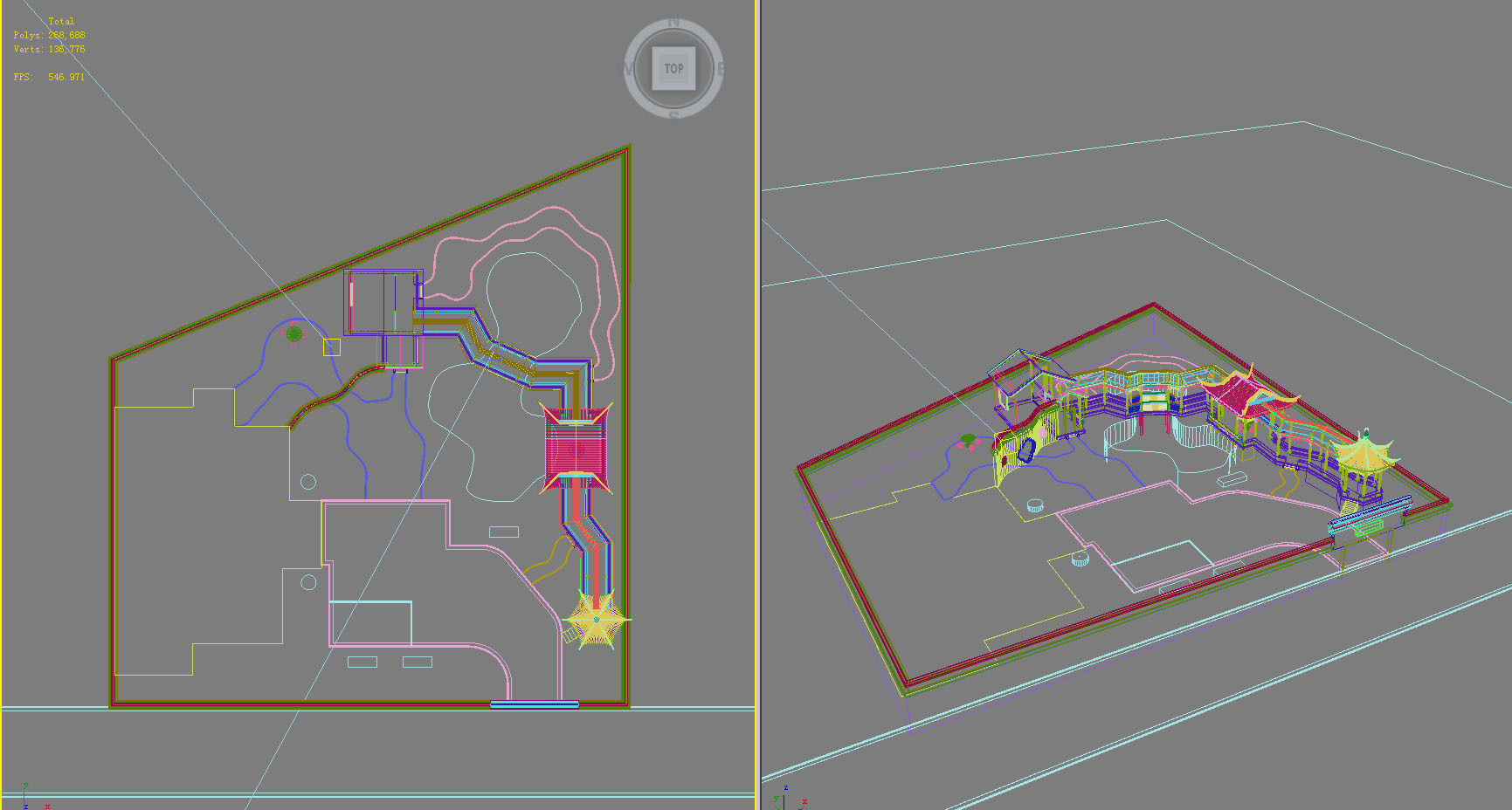 Chinese Style Architecture 3D model_1