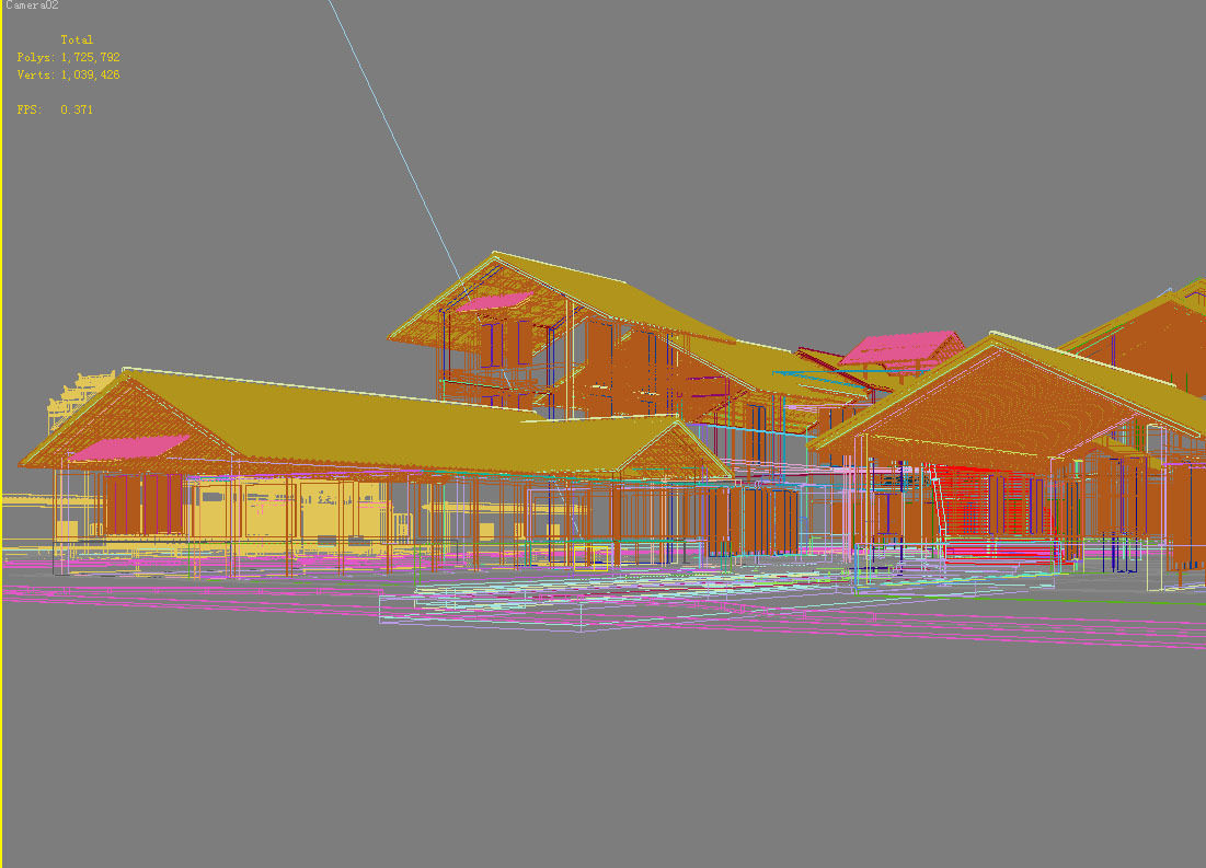 Chinese Style Architecture 3D model_1