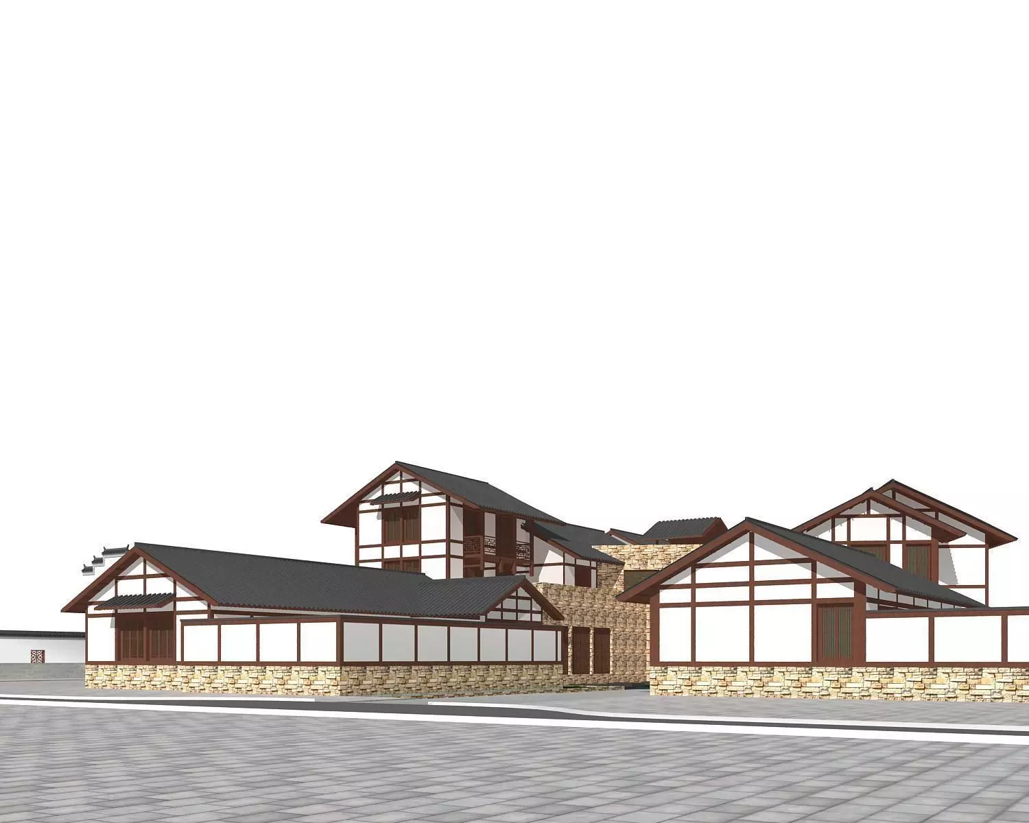 Chinese Style Architecture 3D model_0