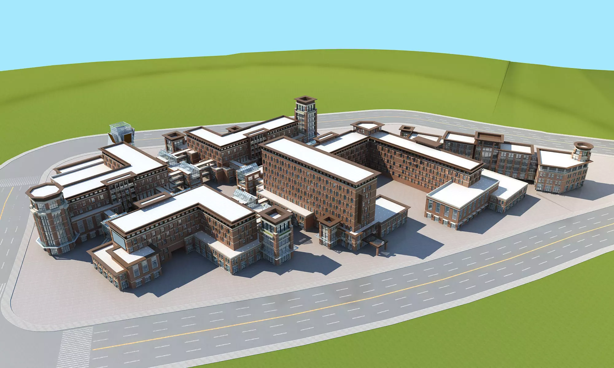 Architecture factory in minecraft 3D model_0
