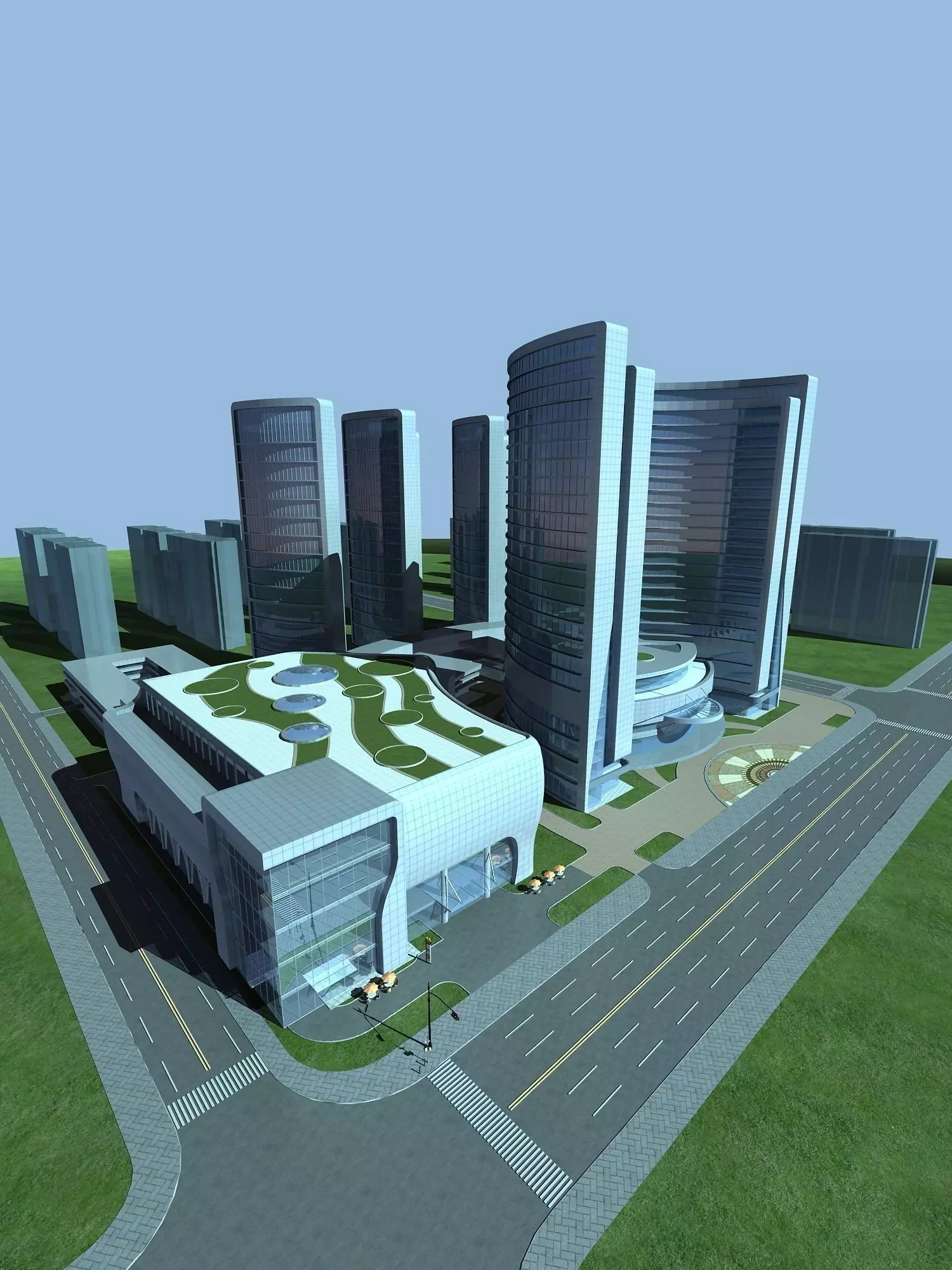Architecture modern office building 3D model | CGTrader