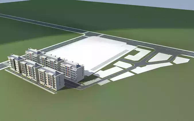 Architecture apartment building on field