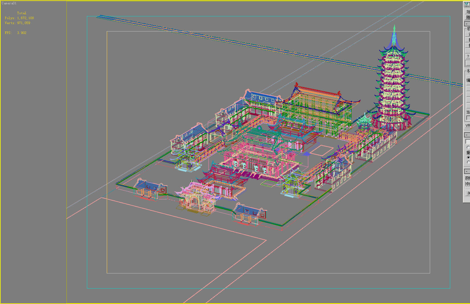 Chinese Style Architecture 3D model_1