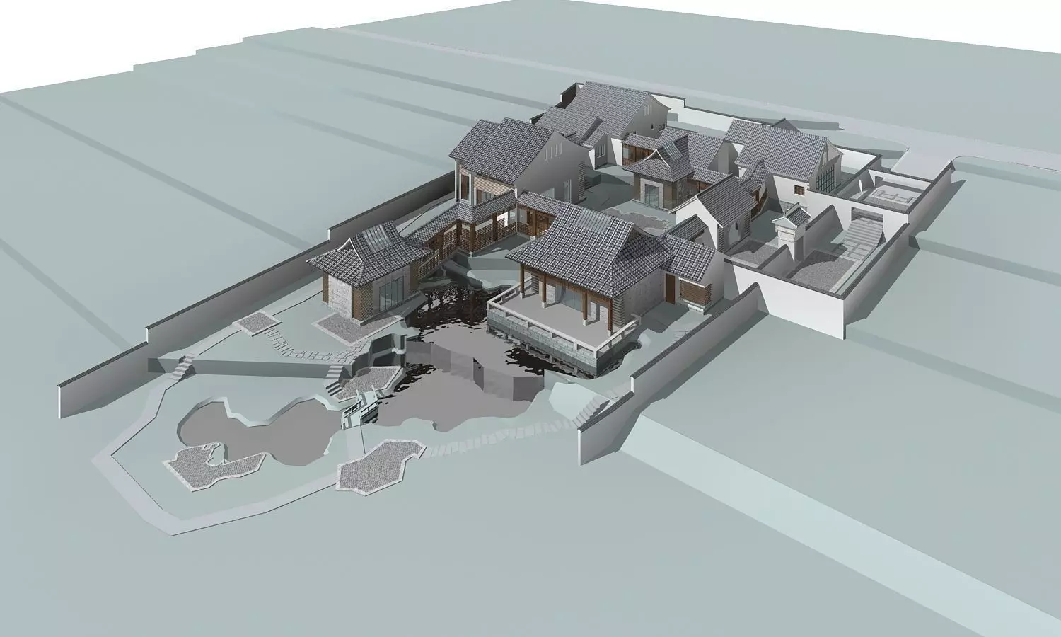 Chinese Style Architecture 3D model_0