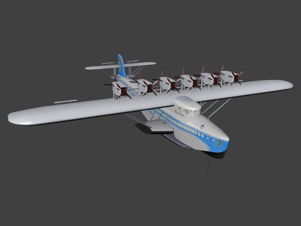 Dornier Do X Free low-poly 3D model_0