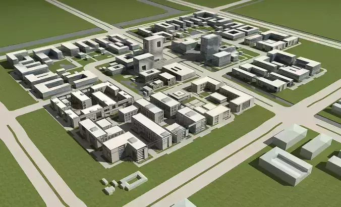 Architecture city with buildings and roads