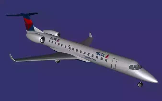 Embraer ERJ 145 Free low-poly 3D model