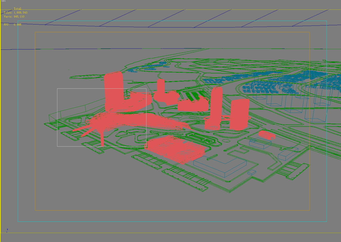 Architecture futuristic city near sea 3D model_1