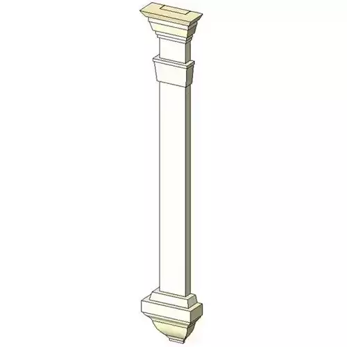 Pilaster column with wooden base