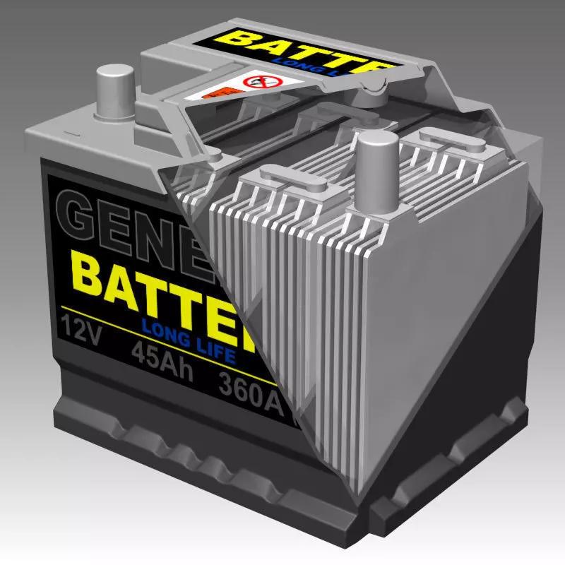 Generic Car Battery Full Interior 3D model_0