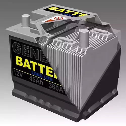 Generic Car Battery Full Interior 3D model