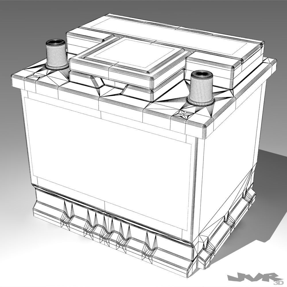 Generic Car Battery Full Interior 3D model_7