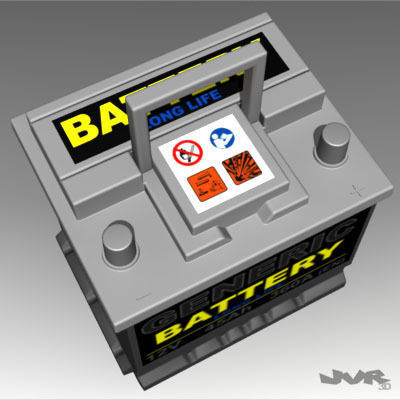 Generic Car Battery Full Interior 3D model_6
