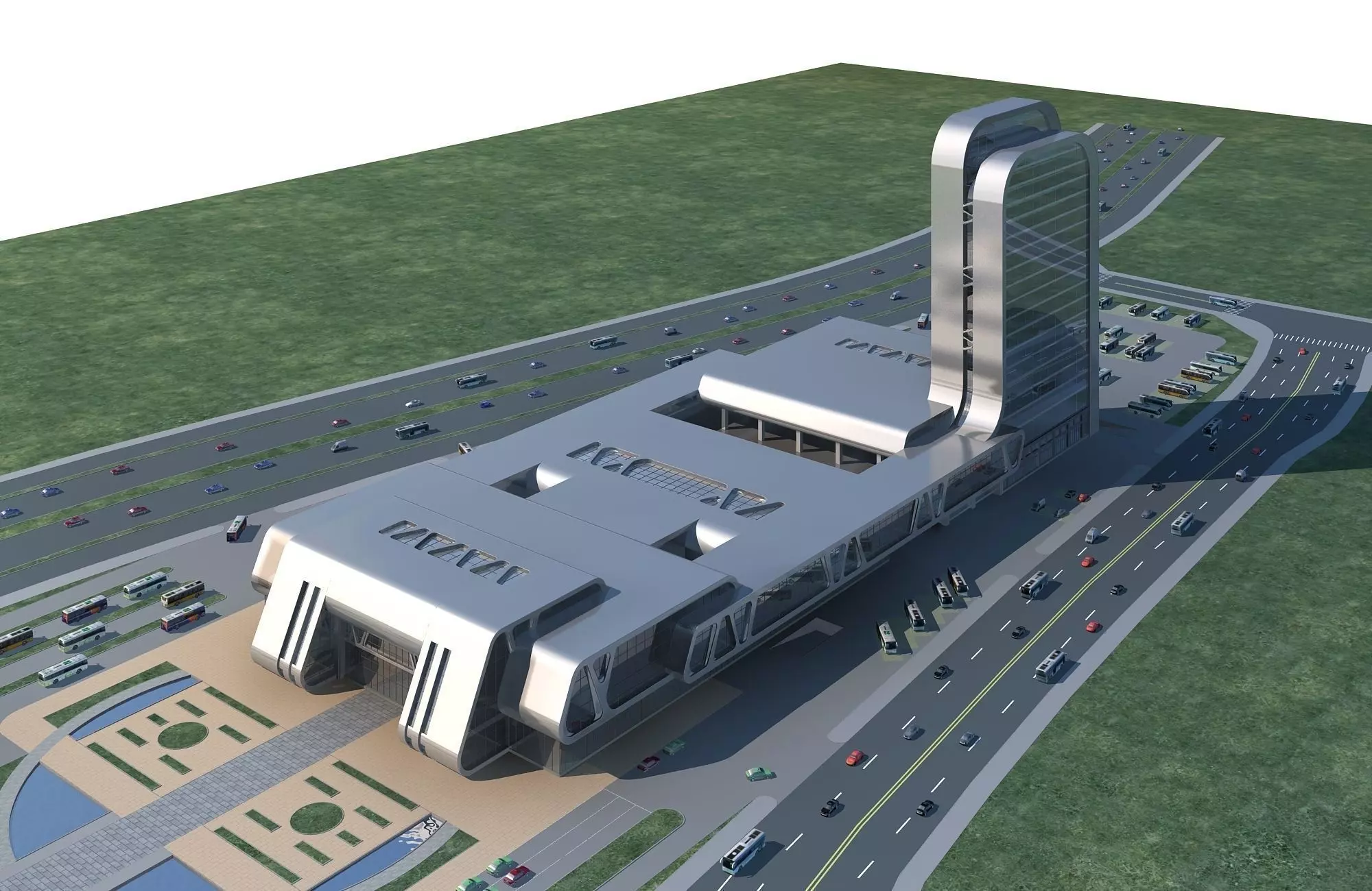 Station Building 3D model_0