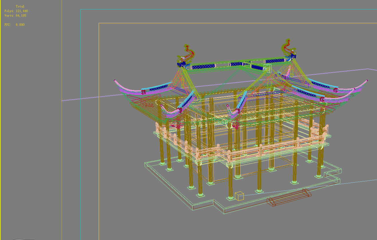Chinese Style Architecture 3D model_1