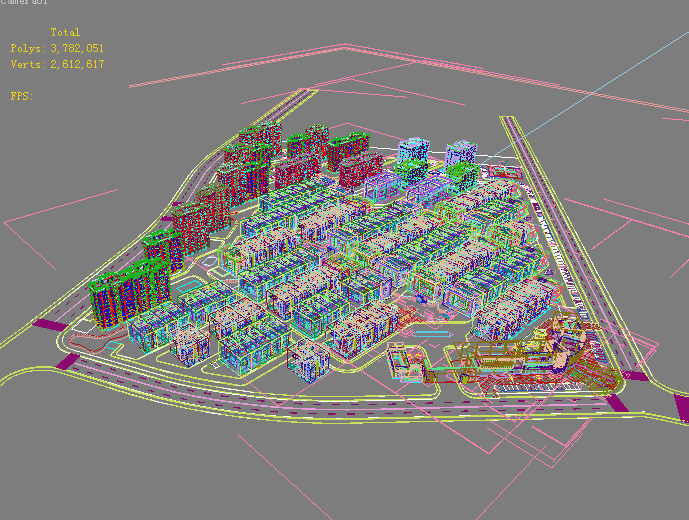 Architecture residential area in city 3D model_2