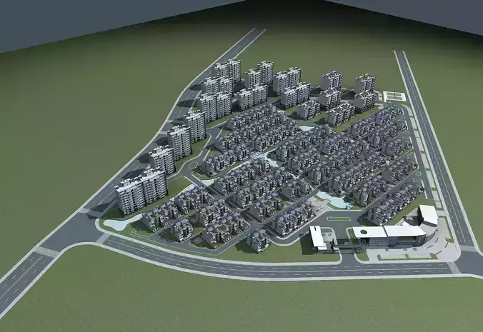 Architecture residential area in city