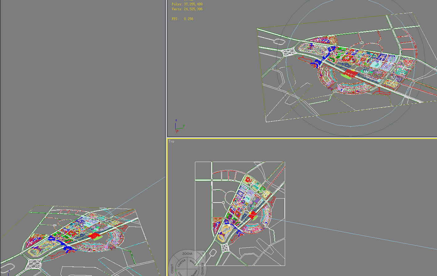 Architecture city at night with fireworks 3D model_1