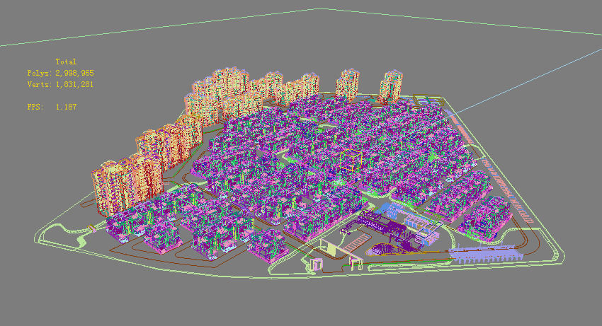 Architecture residential complex 3D model_1