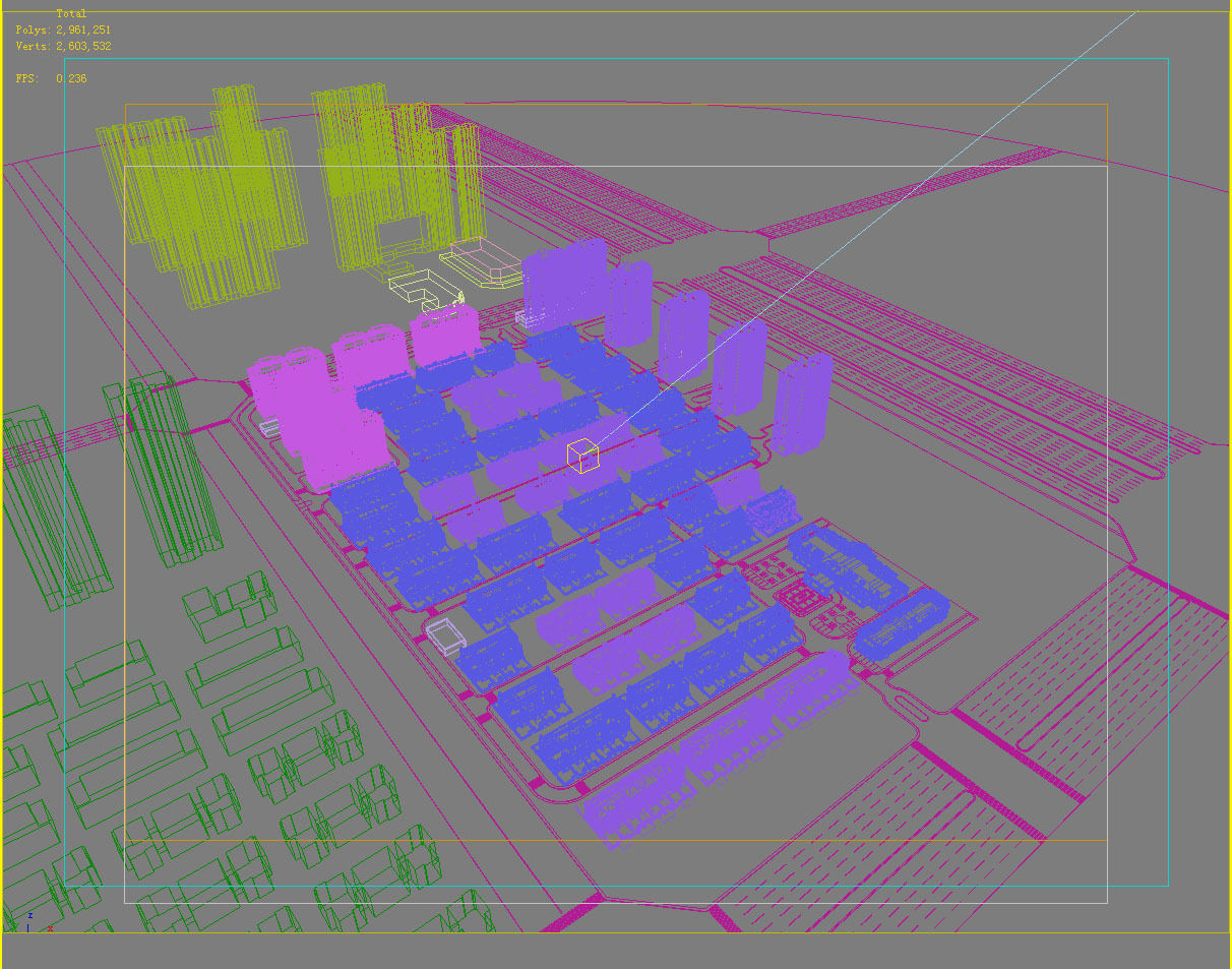Architecture residential area 3D model_1