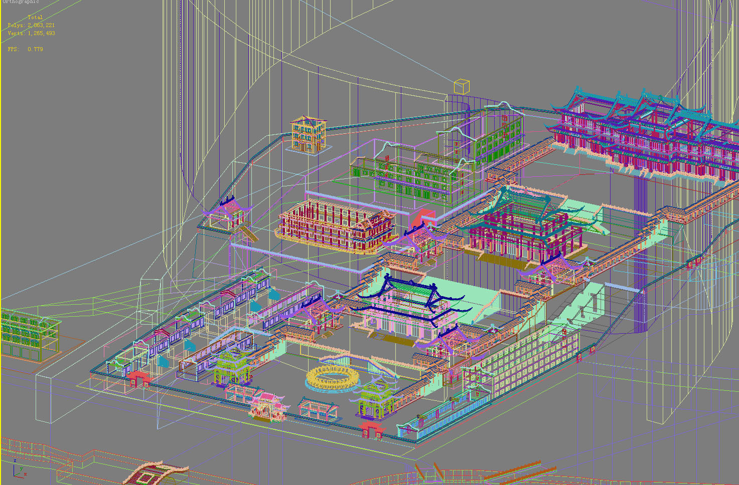 Chinese Style Architecture 3D model_1