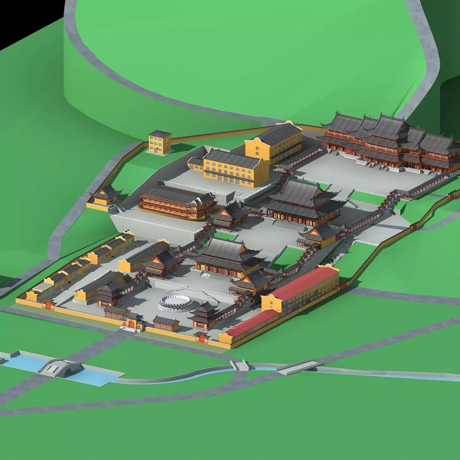 Chinese Style Architecture 3D model_0