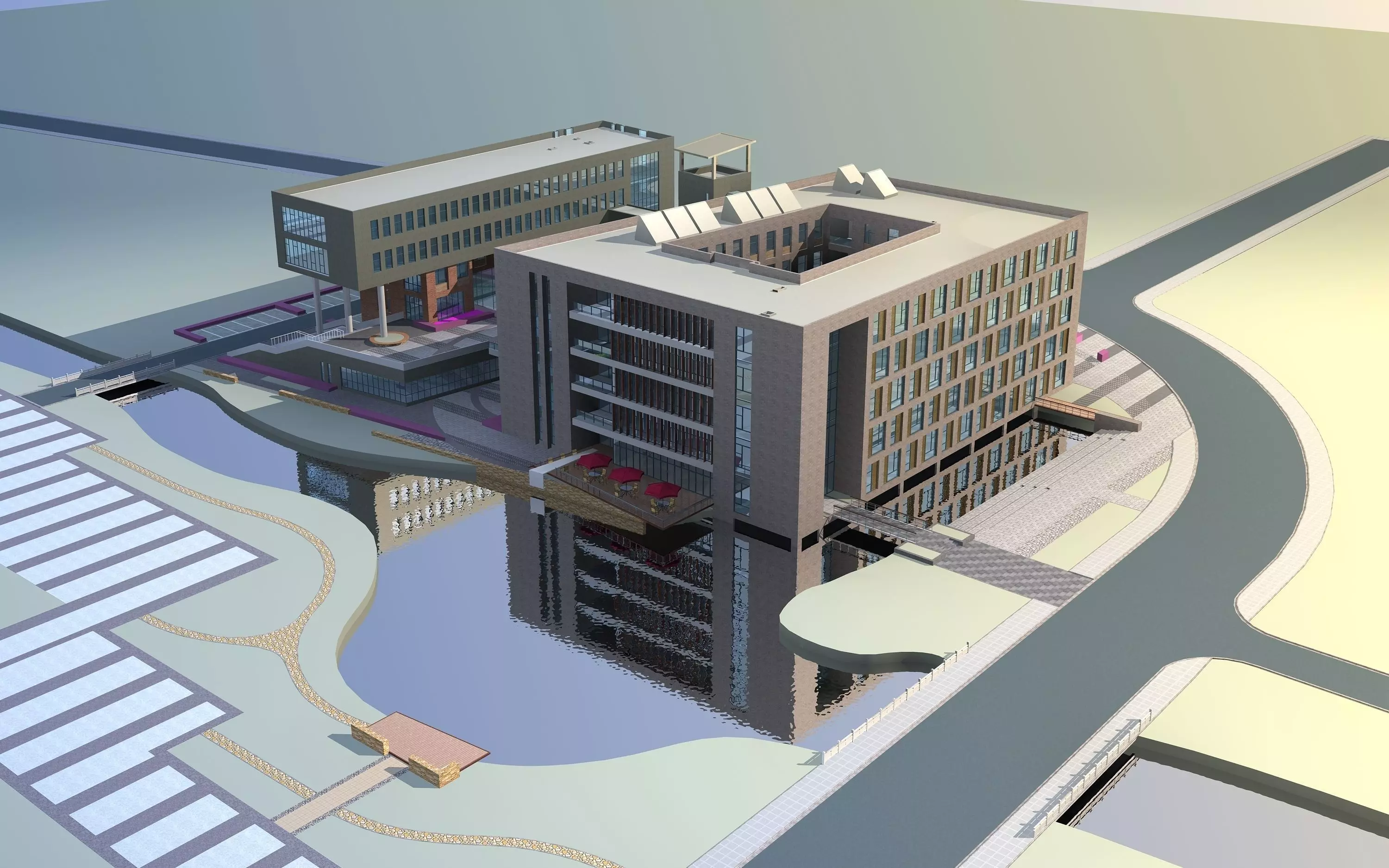 Architecture office building 3D model_0