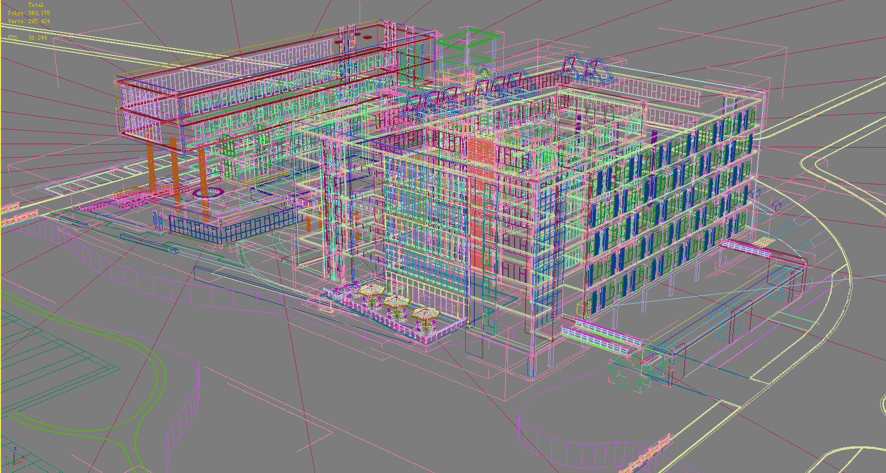 Architecture office building 3D model_1