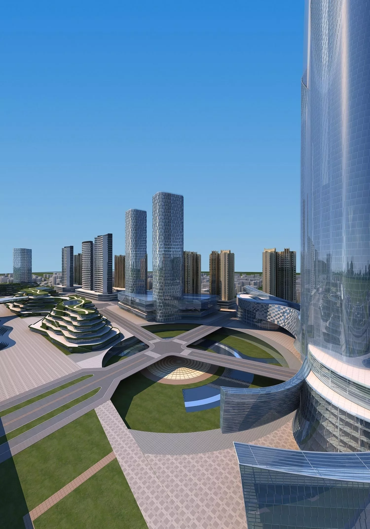 Architecture futuristic city in kazakhstan 3D model